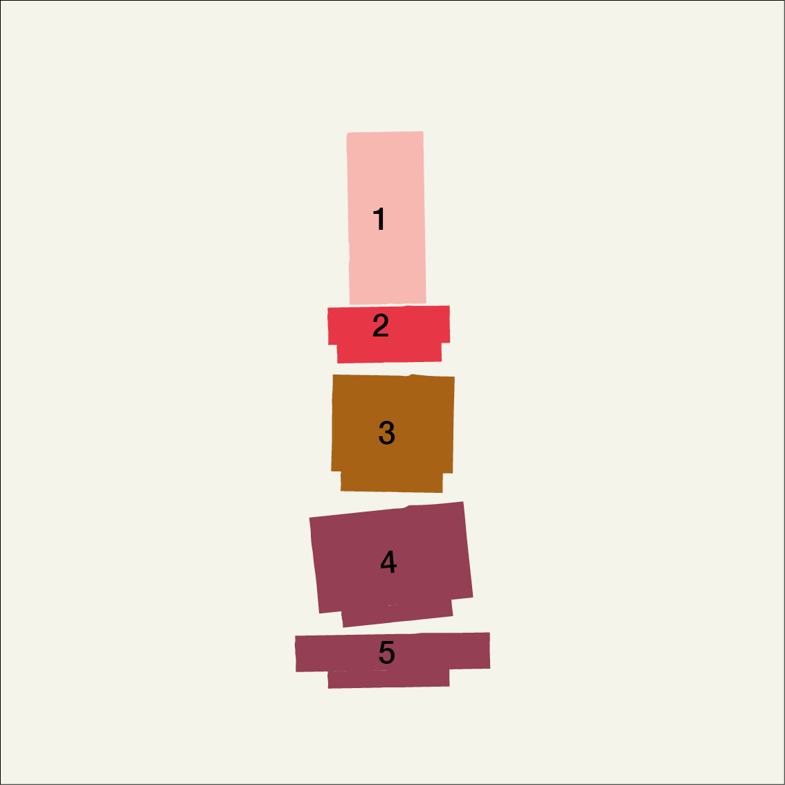 Candle Stack 03 Burgundy | Design kaarsenset Stan Editions