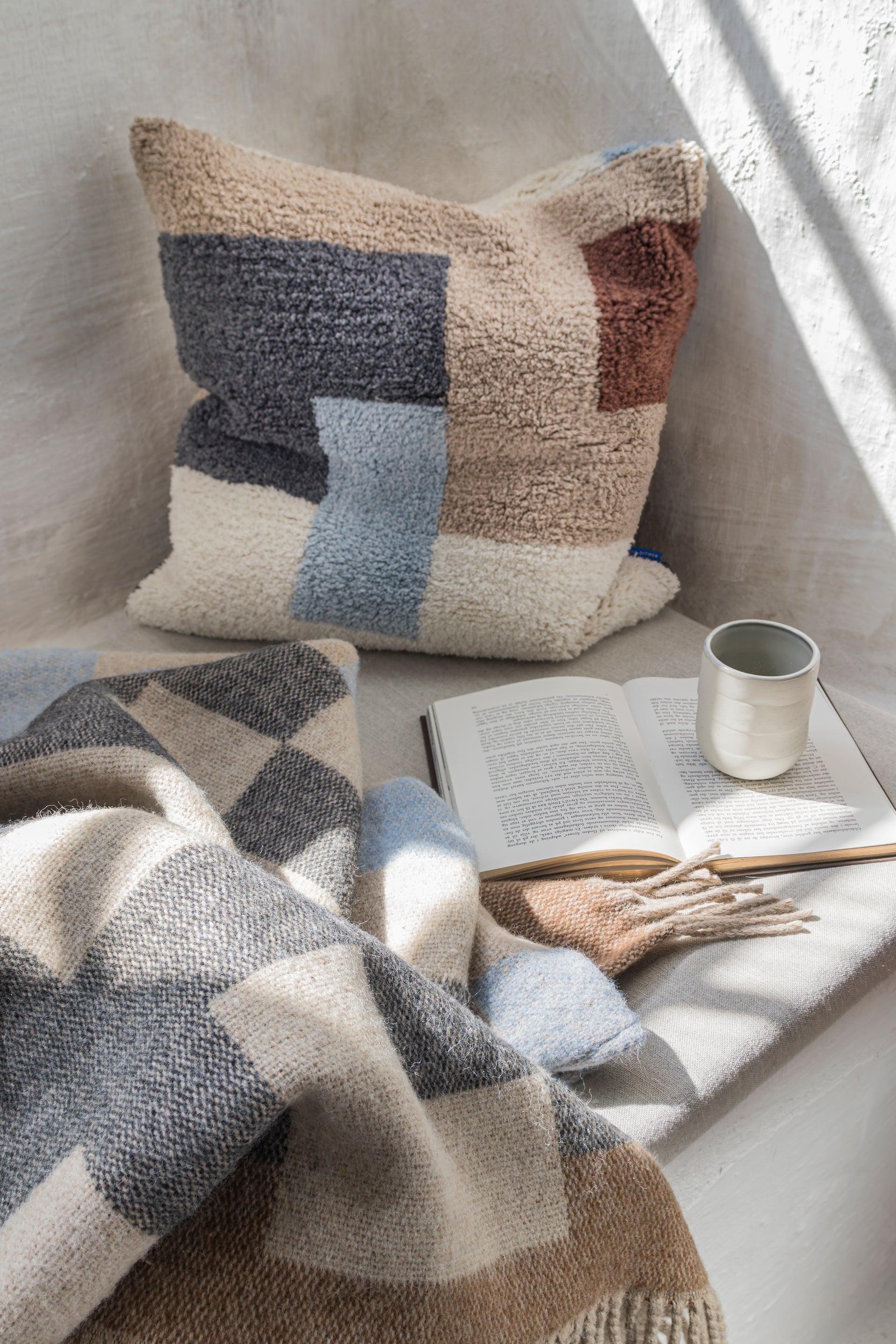 Tufted kussensloop | Lichtblauw