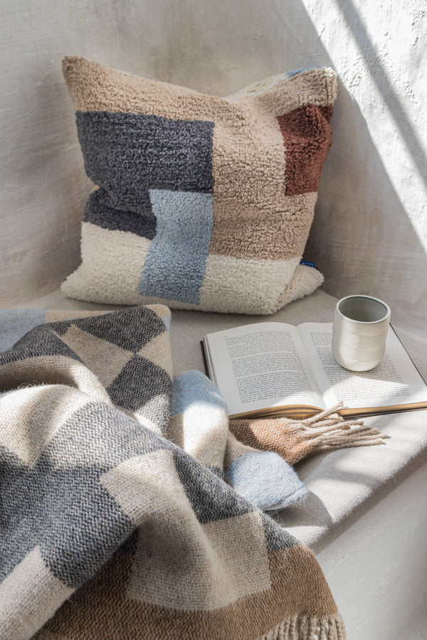 Tufted kussensloop | Lichtblauw