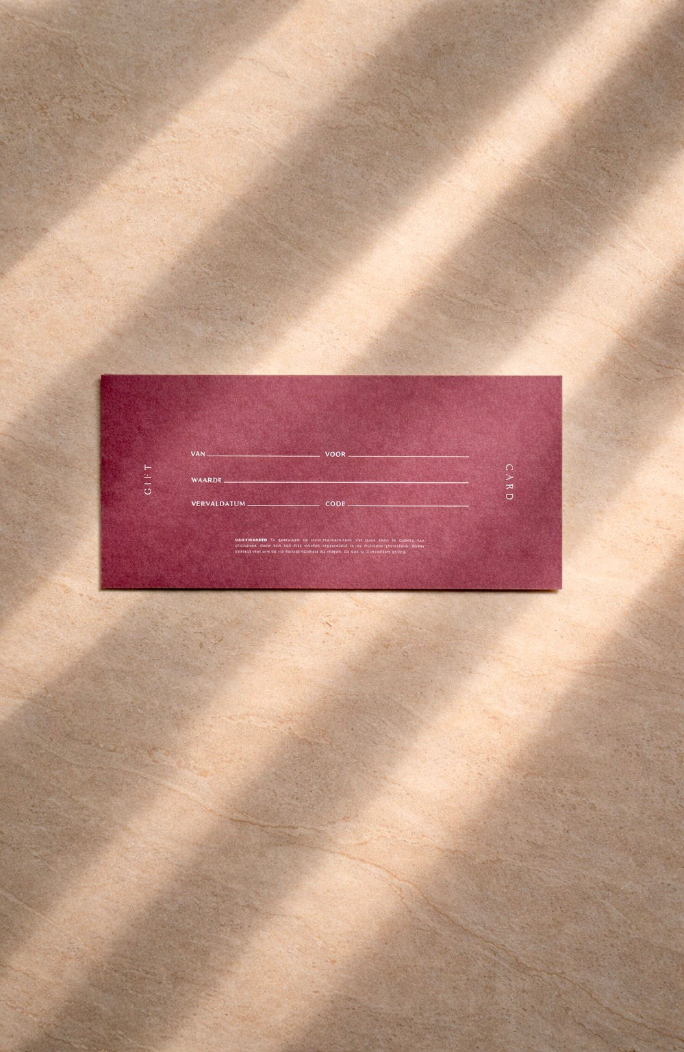 Papieren cadeaubon in envelop — bedrag naar keuze