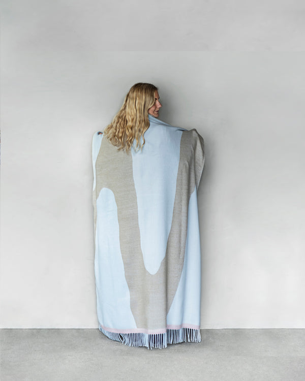 Plaid GALLERY Blauw-Beige | Mette Ditmer