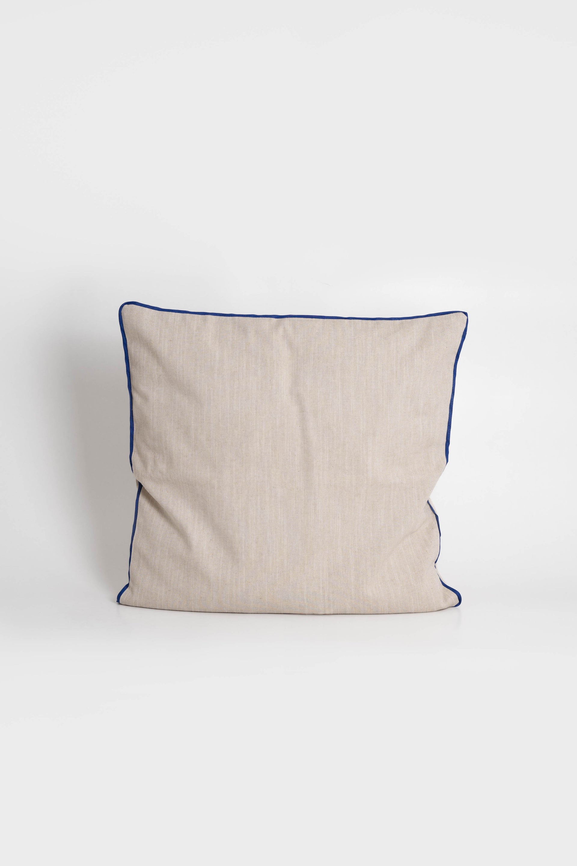 Kussenhoes border blauw | 100% katoen