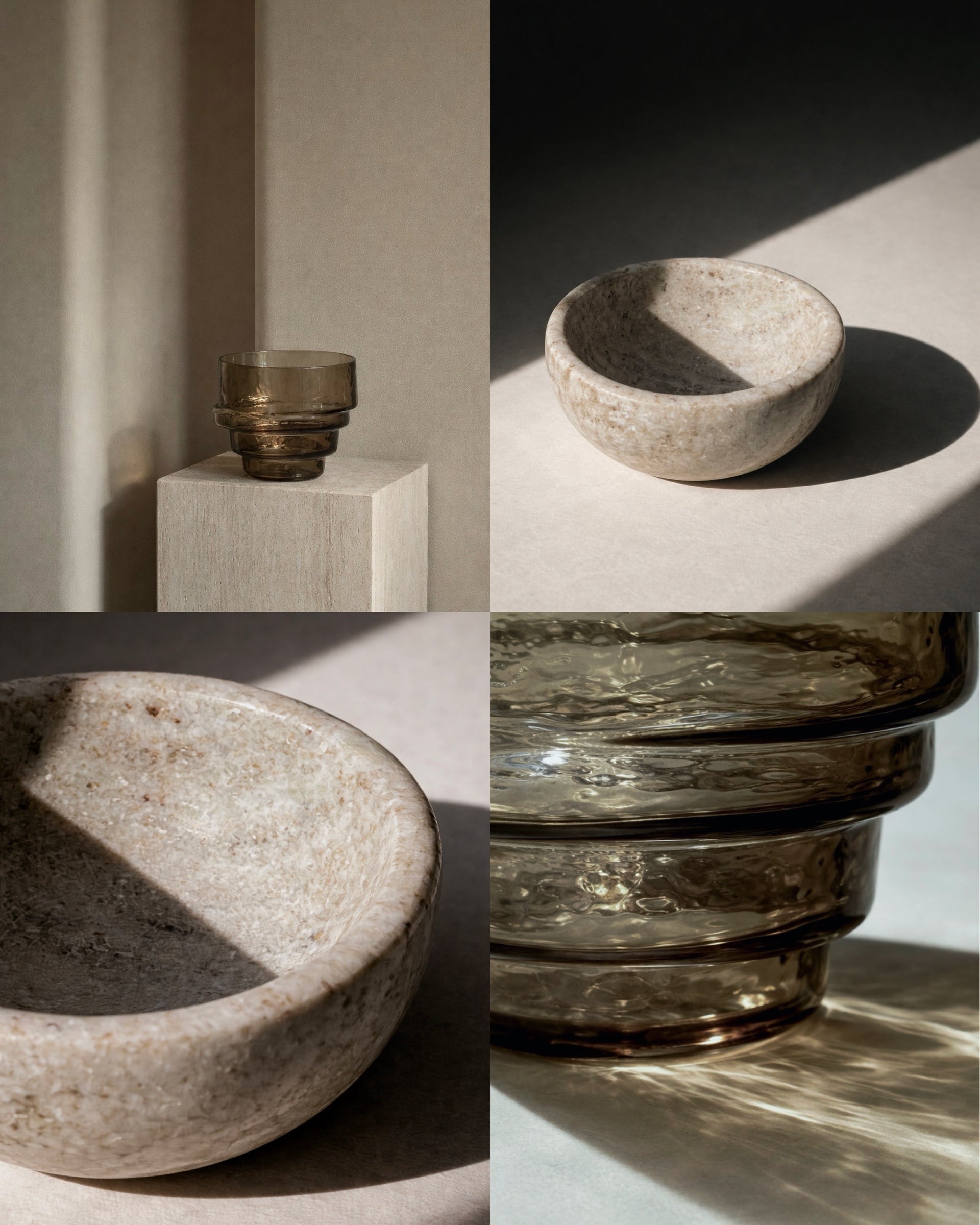 Vase Smoked Ember - Marble bowl