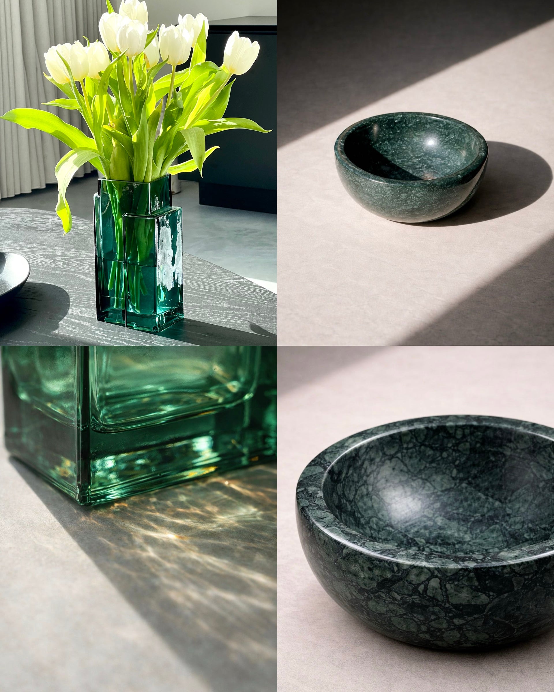 GIFTSET | Vase Jade Emerald - Marble Bowl