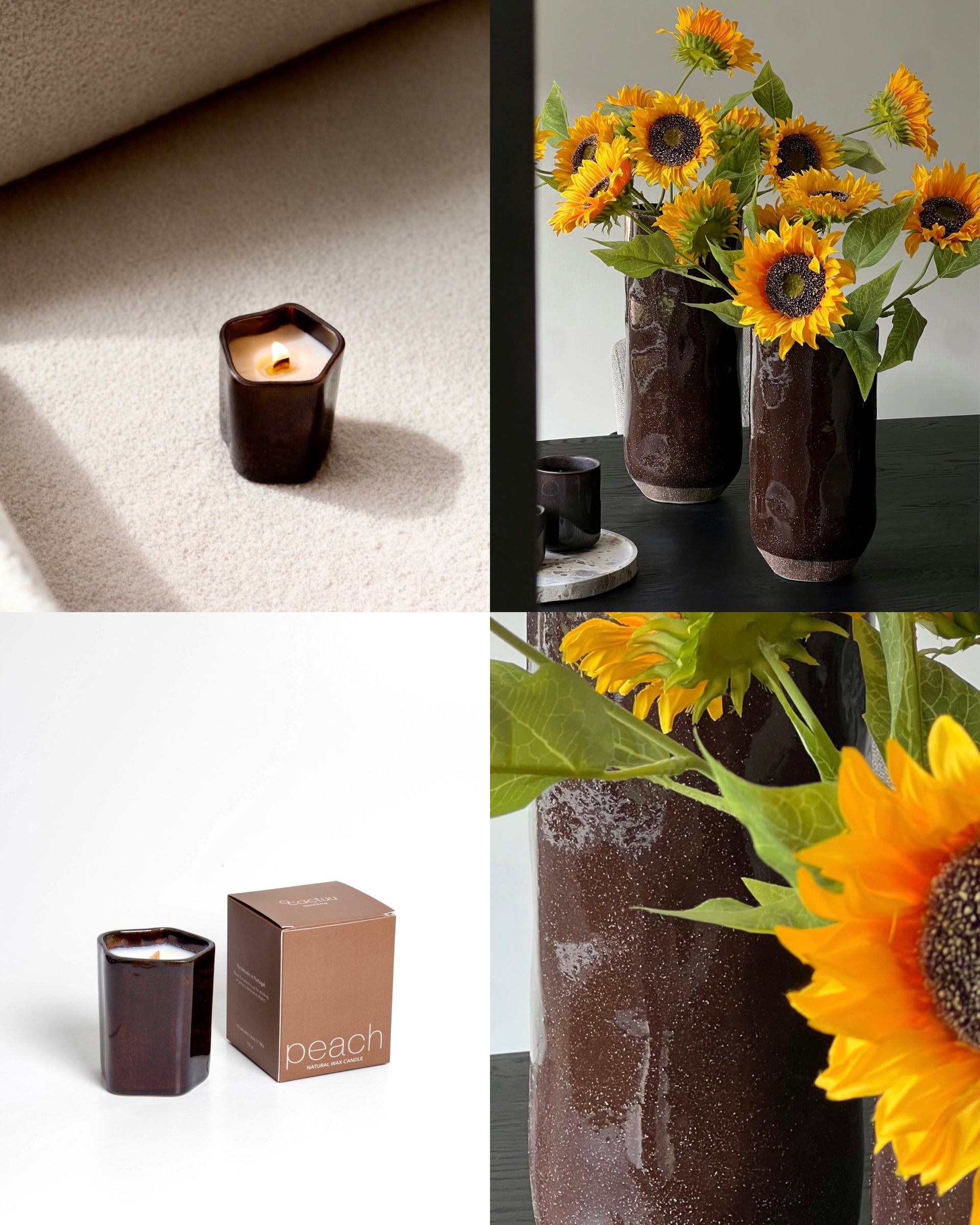 GIFTSET | Vaas Cédar - Geurkaars Peach