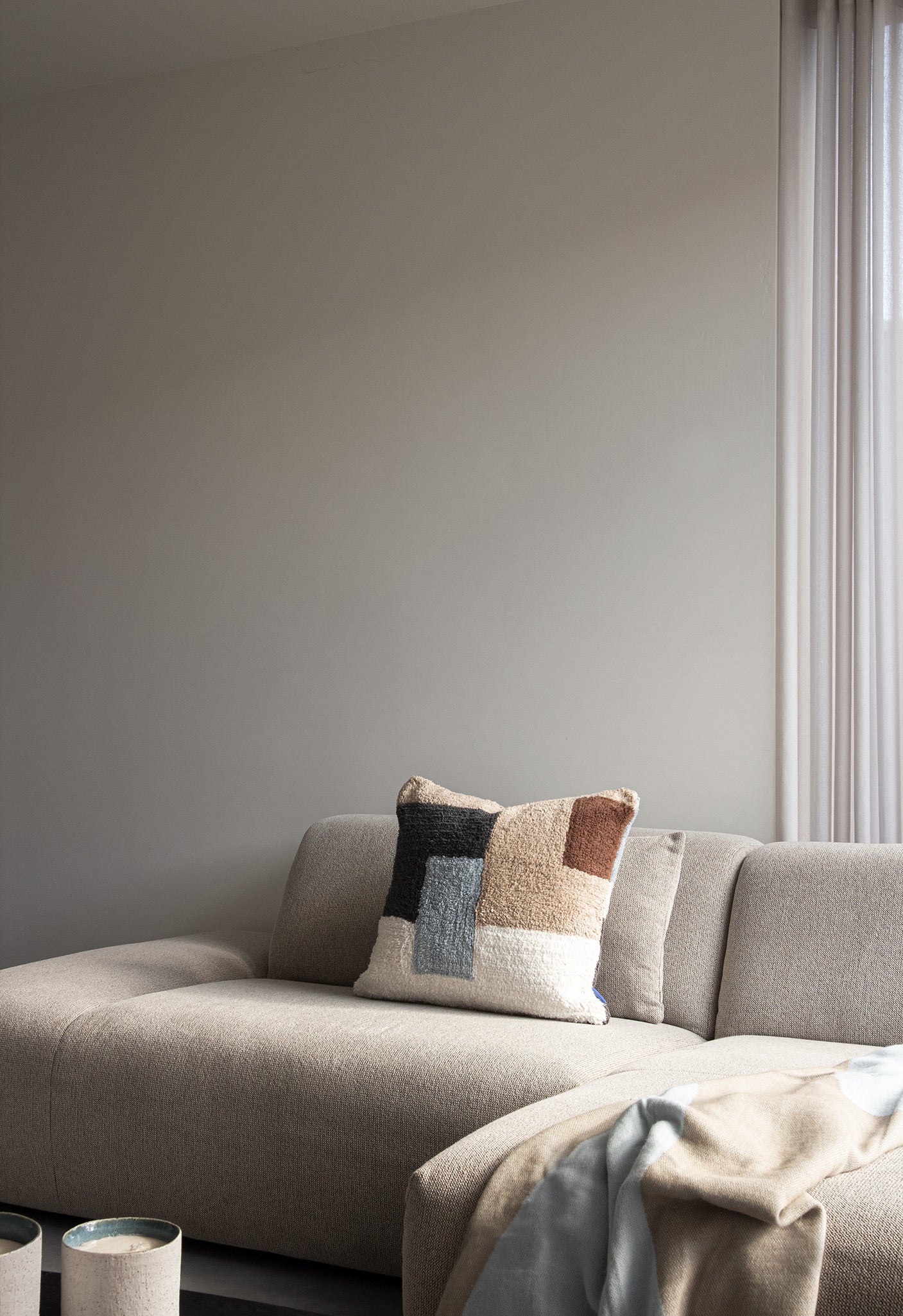 Tufted kussensloop | Lichtblauw