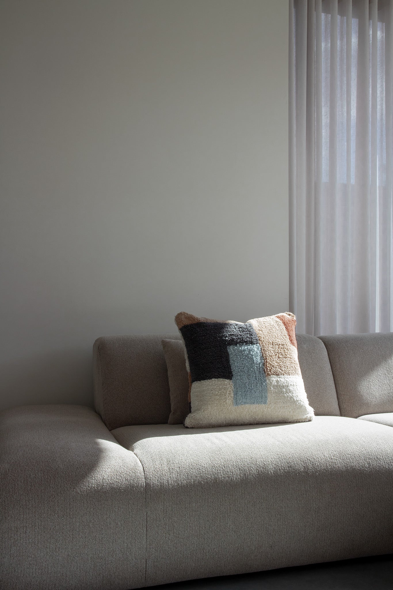 Tufted kussensloop | Lichtblauw