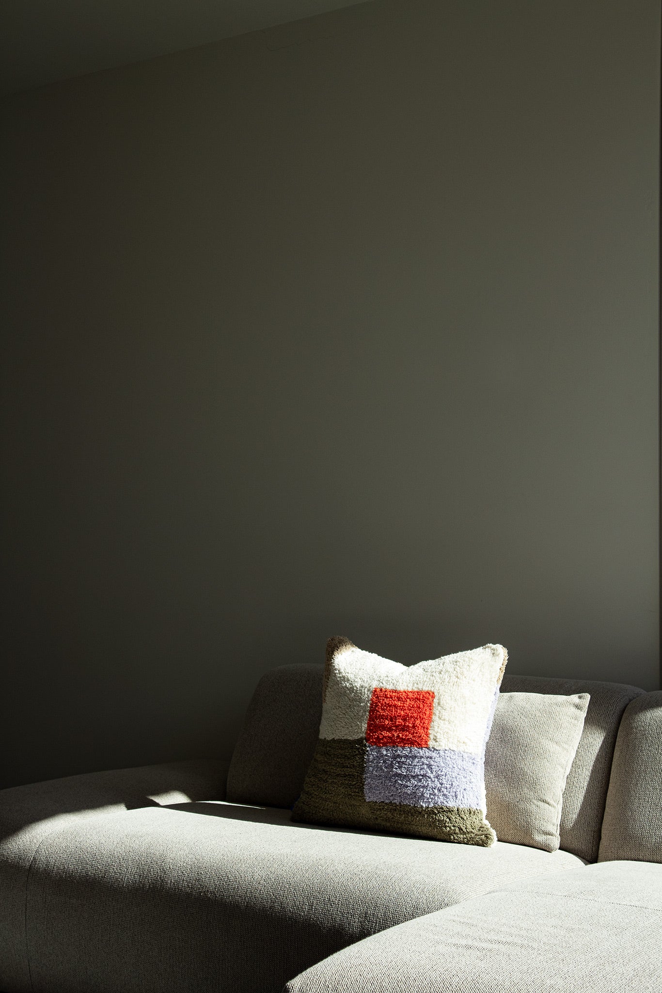 Tufted kussenshoes | Olijfgroen