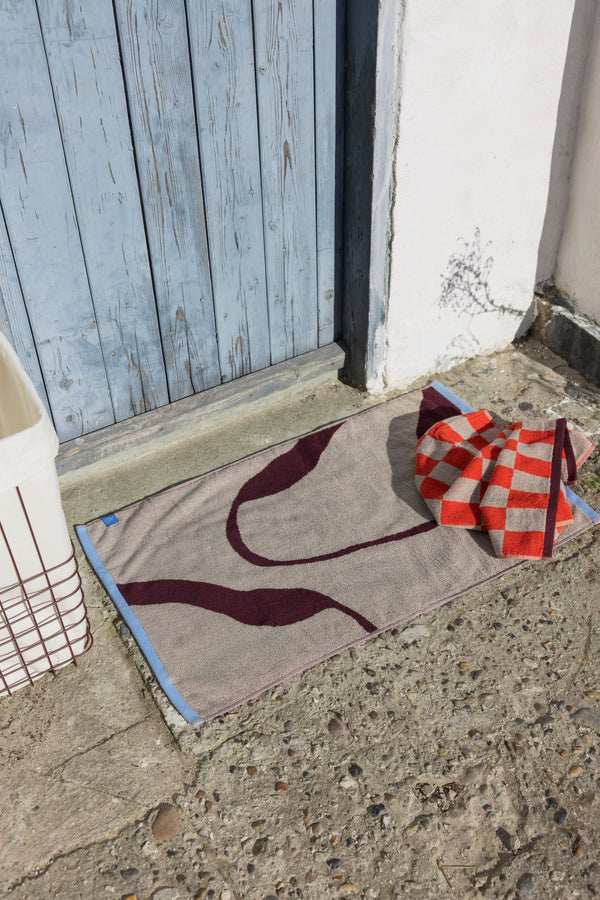 Nova Arte badmat | Bordeaux - Beige