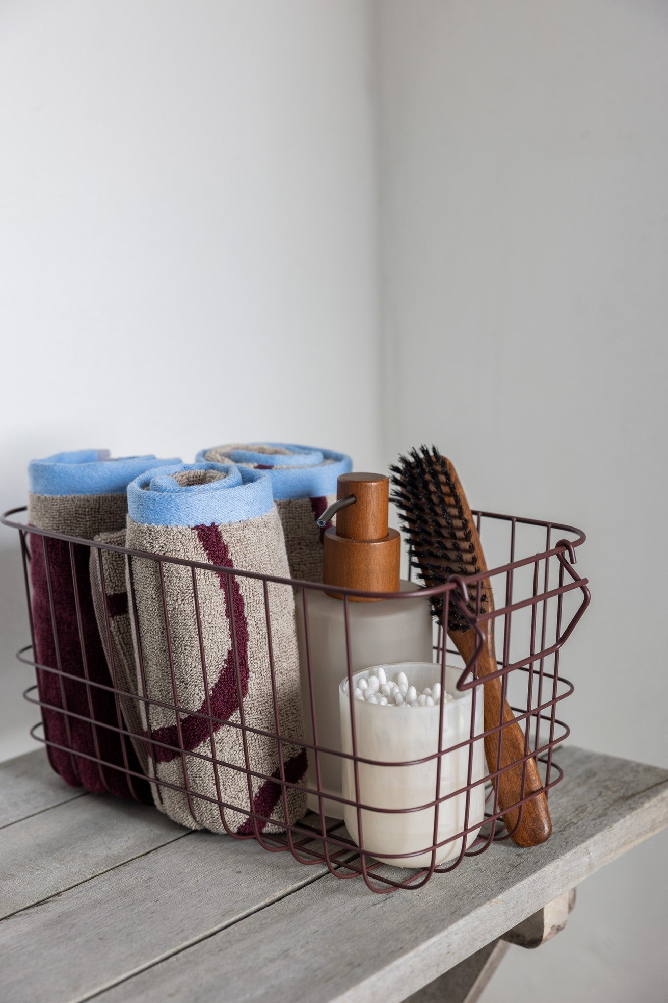 Nova Arte gasthanddoek (set 2) | Bordeaux - Beige