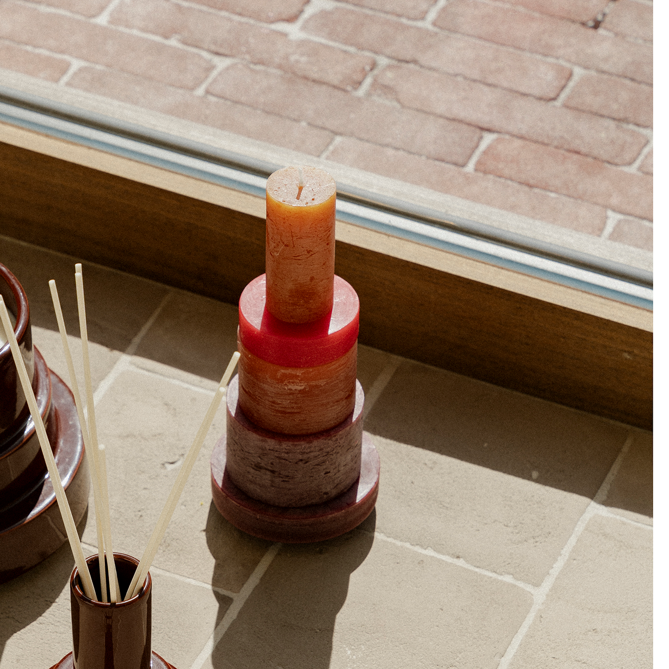 Candle Stack 03 Burgundy | Design kaarsenset Stan Editions